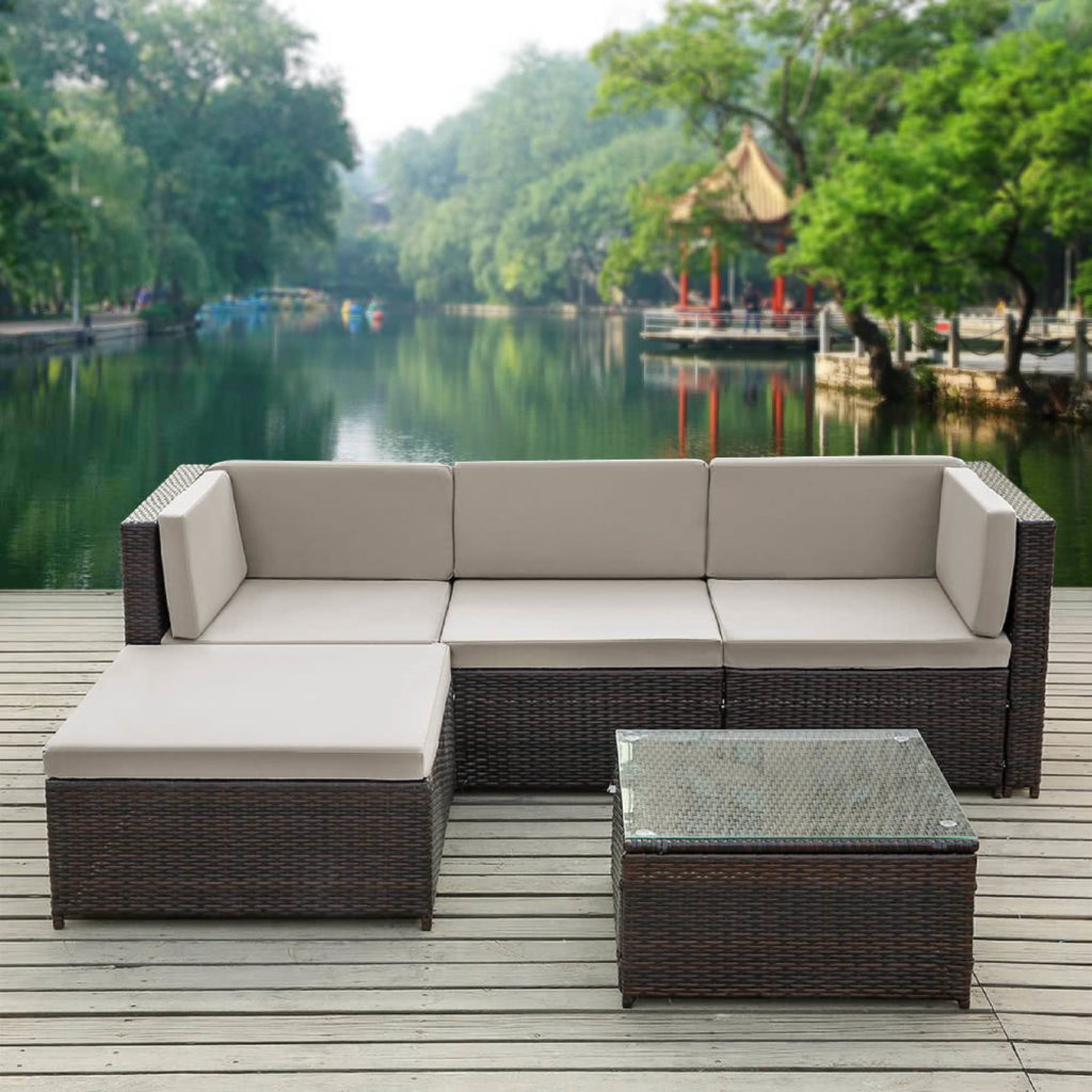 Золотой диван дзен. Outdoor Corner Sofa Set.